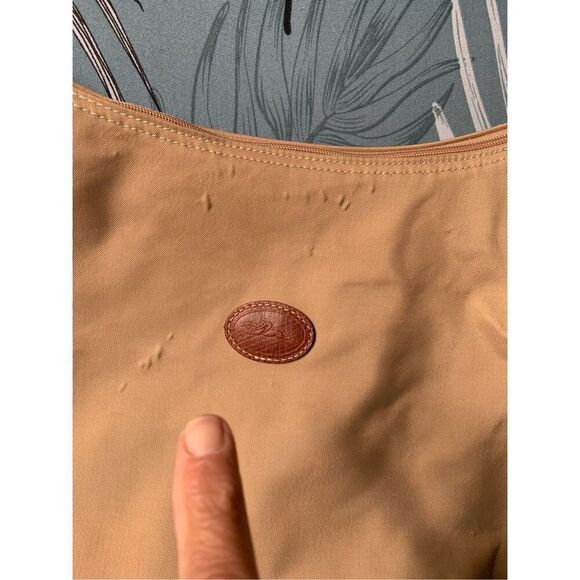 LONGCHAMP Le Pliage Nylon Desert Tan HOBO SHOULDER BAG PURSE - Picture 3 of 12
